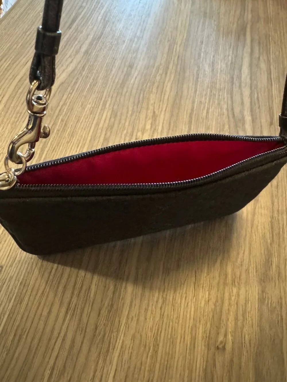 COACH Signature Jacquard Black Wristlet
